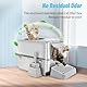 Bartuke Edelstahl Katze Müll Box, Extra große hochseitige Metallmüll Tray mit Ausziehschublade, Scoop, Filterpedal, Nicht klebrig, Geruchsfrei, einfache Reinigung