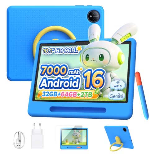 Easerush P10 Kid Tablet Android 16 Black Tablet 10 Pulgadas Blue