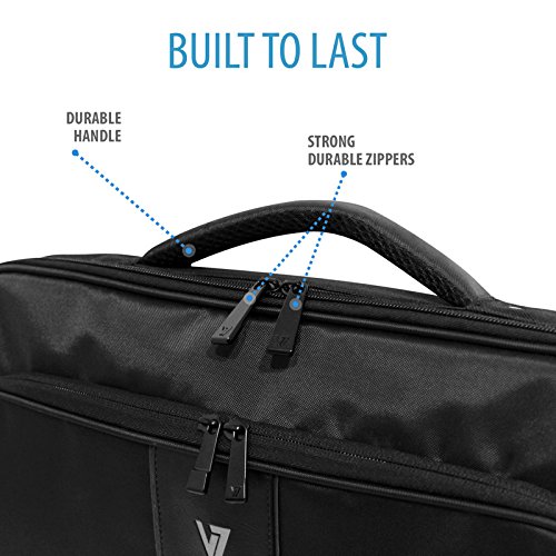 V7 13" Professional 2 Frontloading Laptop and Tablet Case for business professionals, college students and travelers made of water resistant Polyester - CCP24-9N,Black