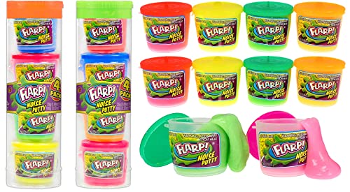 JA-RU Mini Flarp Noise Putty Fidget Toy (2 Tubes with 8 Mini Flarps) 4 Mini Putty per Pack. Stress Relief Toy, Bulk Slime Party Favors for Kids Stocking Stuffer. Plus Bouncy Ball 336-2p