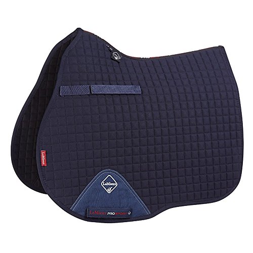 LeMieux General Purpose Cotton Square Saddle Pad - English Saddle Pads for Horses - Equestrian Riding Equipment and Accessories (Navy - Small/Medium)