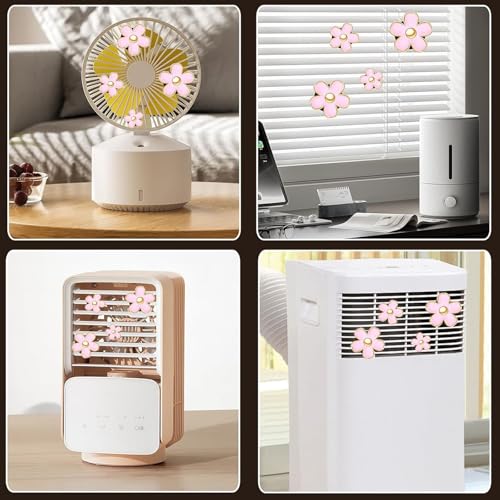 Image of 6pcs Daisy Flower Car Air Vent Clips with Fragrance Pads, Pink | Car Air Outlet Freshener Clip, Charm Car Inter Decor, Air Conditioning Outlet Clip Car Air Freshener Dashboard Accessories