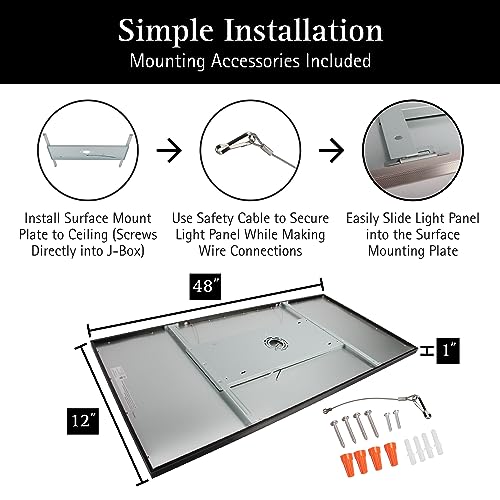 Image of UltraLux 2x4 Surface Mount Slim LED Panel Dimmable 3CCT Matte Black 1Pk