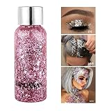Mermaid Sequins Body Glitter Gel, Make Up Long Lasting Glitter for Body Face Hair Eyeshadow, Music F