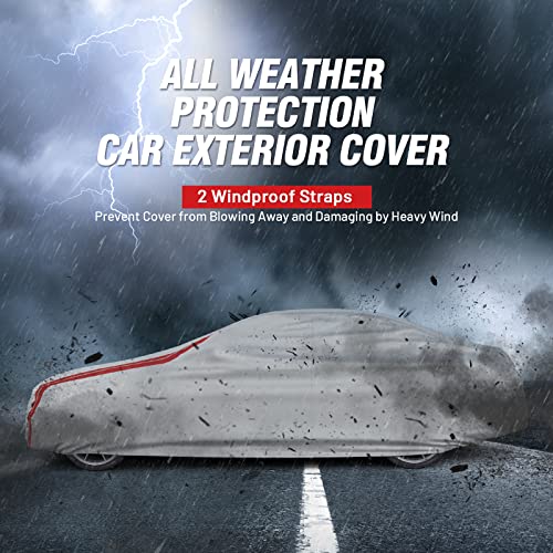 Image of Favoto Sedan Car Cover Waterproof - Custom Fit for Honda Accord (1998-2007) All Weather for Automobiles Outdoor with Reflective Stripe Snow Sun Dust UV Protection Full Exterior Cover