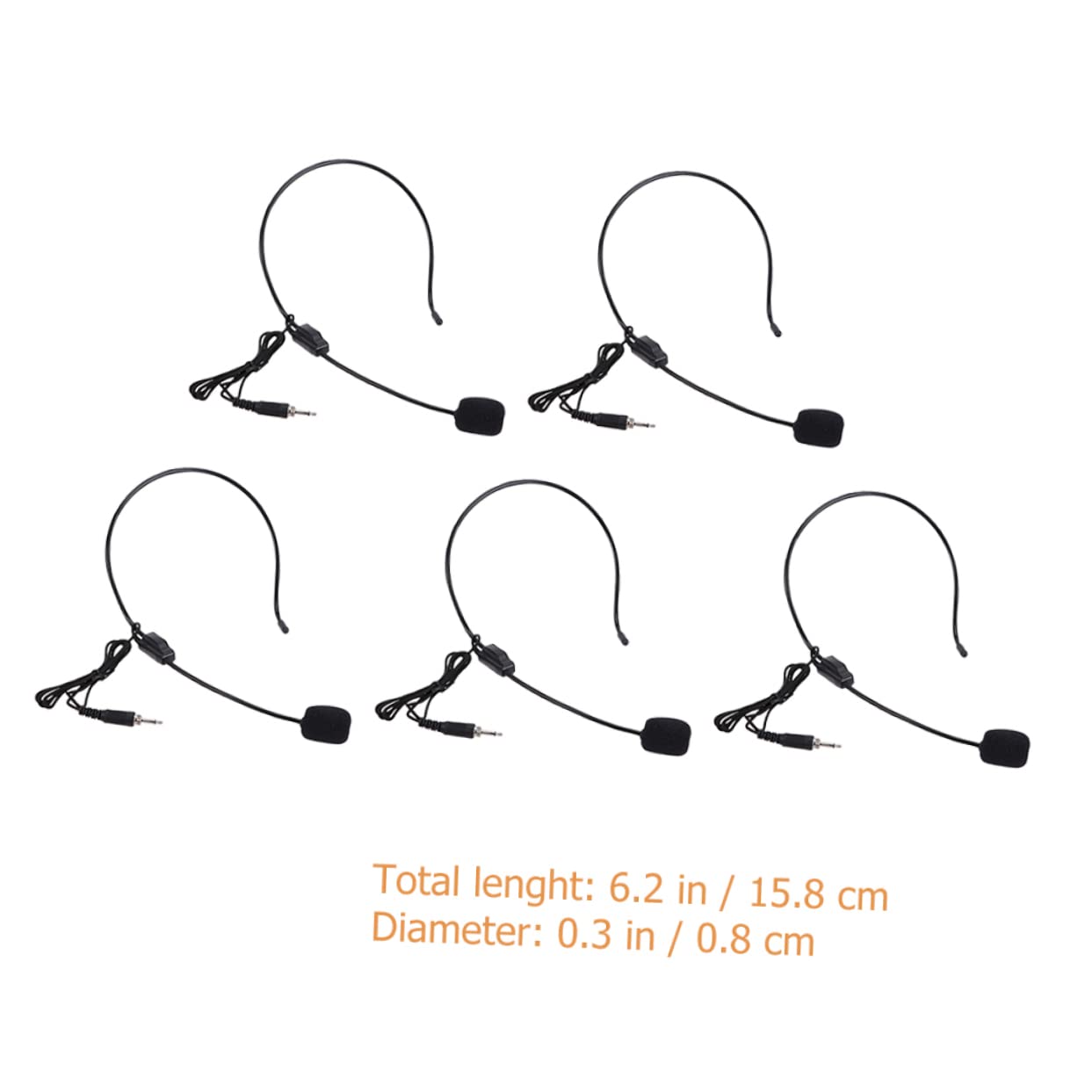 Parliky 5Pcs Voice Amplifier Headset Microphone Flexible Instructor Mic for Teaching Performance Podcast Lightweight Comfortable Design with