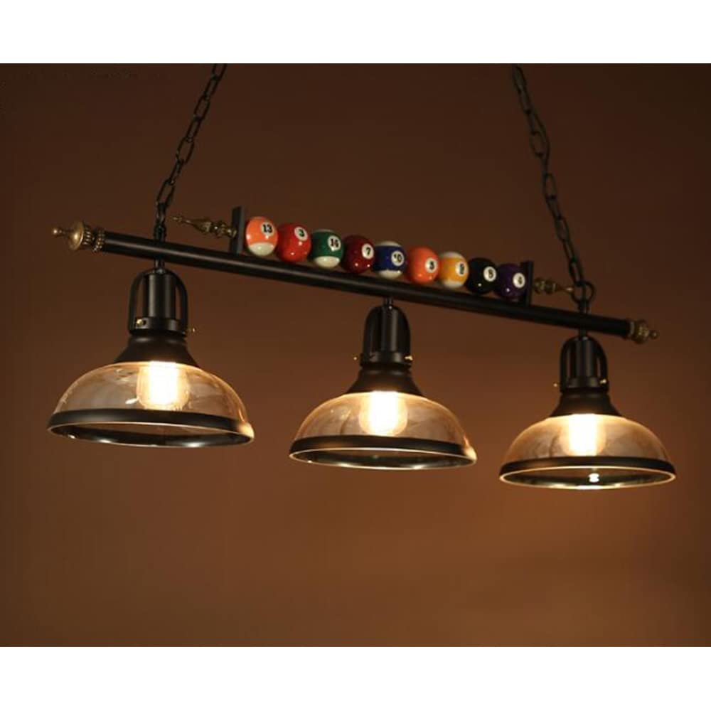 Bilard Żyrandol E27 Retro Lampa Wisząca Przemysłowa Hanglamp Klosz Szklany Regulowana Wysokość Lampy Wiszące do Sali Bilardowej Restauracja Bar Klub Oświetlenie Sypialni Jadalnia Dekoracyjne