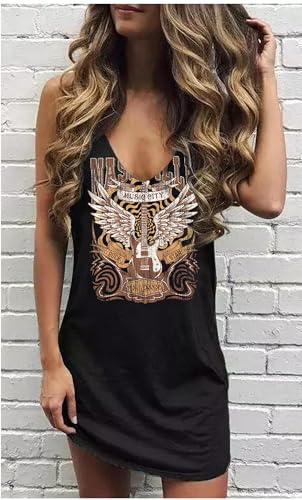 Image of CHUNTIANRAN Mini Dress for Women Swimsuit Coverup Beach Hawaiian Tank Dress | Country Concert Outifts for Women Summer Dress Vacation Outfits