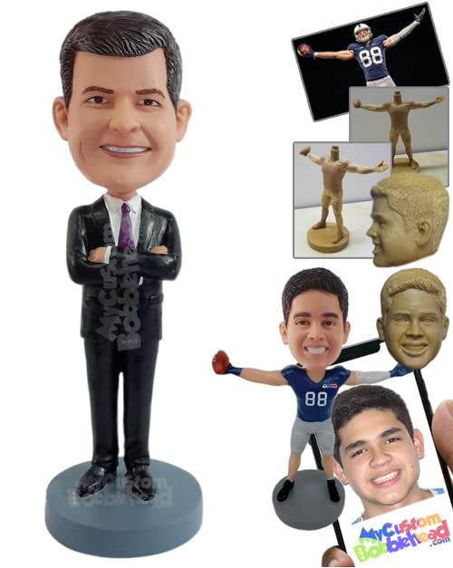 Custom Bobblehead Important Businessman Wearing Nice Suit with arms Folded - Careers & Professionals