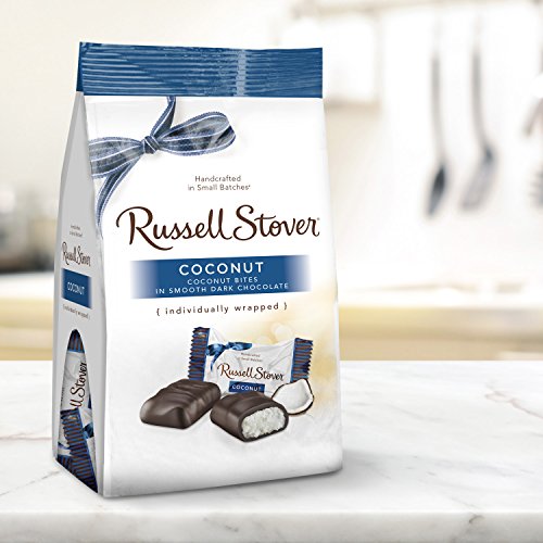 Russell Stover Dark Chocolate Coconut Mini Gusset Bag 6 Ounce Russell Stover Chocolate Coconut Chocolate Candy Bag; Sweet Coconut Covered in Rich Chocolate Candy, Individually Wrapped - Thumbnail 5