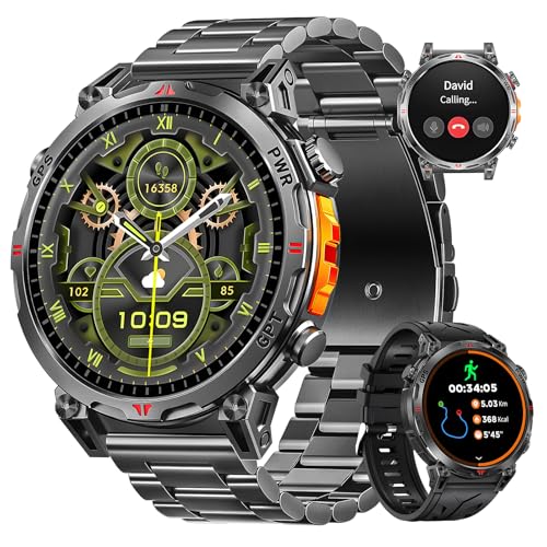 Rmana Militär Smartwatch Herren, GPS Sportuhr mit 1,6-Zoll...