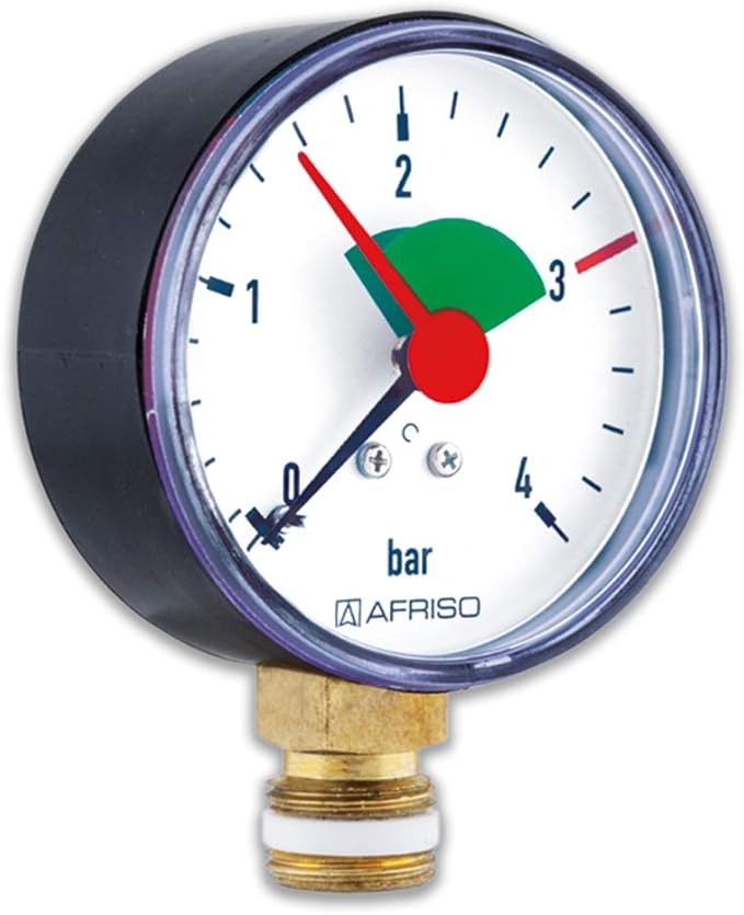 RohrfederManometer für Heizung/Sanitär Radial, Afriso, Ø63mm, DN10