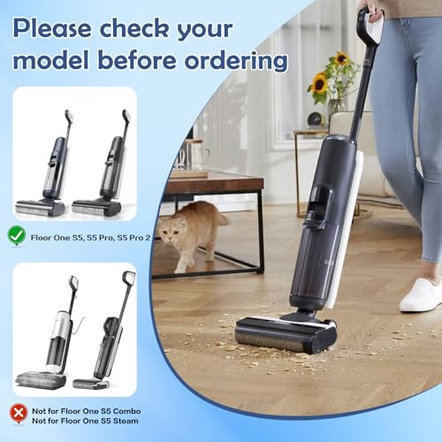 Image of Roller Brush and Filters Replacement Parts for Tineco Floor ONE S5 /S5 Pro /S5 Pro 2 /S5 Extreme Cordless Wet Dry Vacuum Cleaner- 2 Roller Brushes + 4 HEPA Filters + 1 Cleaning Brush (7 Pcs)