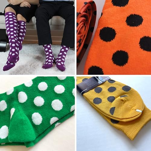 Spotlight Hosiery Elite Quality Colorful Soft Cotton Women's Polka Dots Knee High Socks2