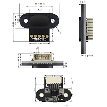 10-180cm TOF10120 Laser Range Sensor Module Distance Sensor RS232 IIC I2C UART
