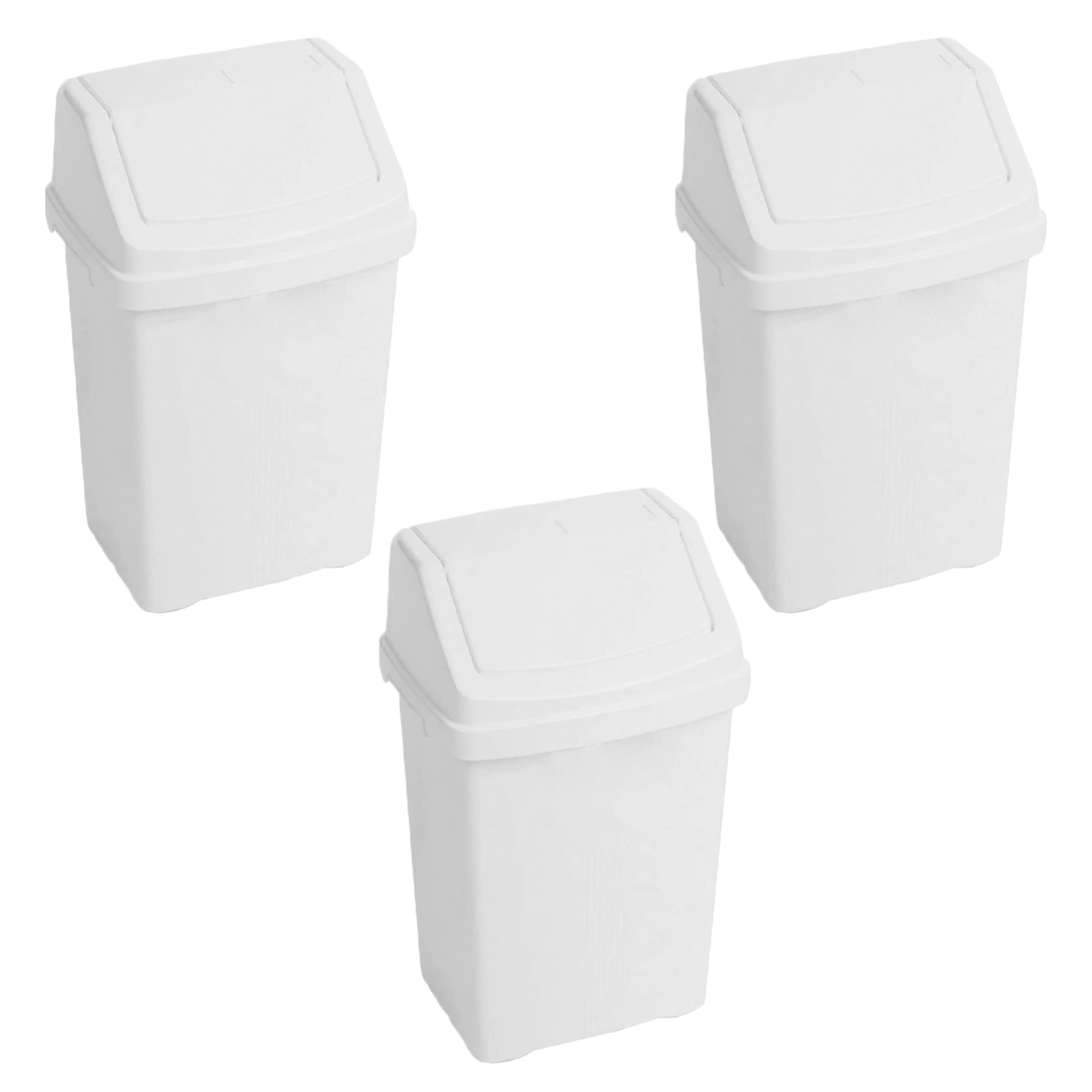 VISHCHIT 8L Litre Robust Plastic Swing Bin Waste Recycle Recycling Dustbins With Removable Swing Lid Rubbish Trash Refused Bins Trash Can For Home Kitchen Bathroom Office (Ice White) (3)