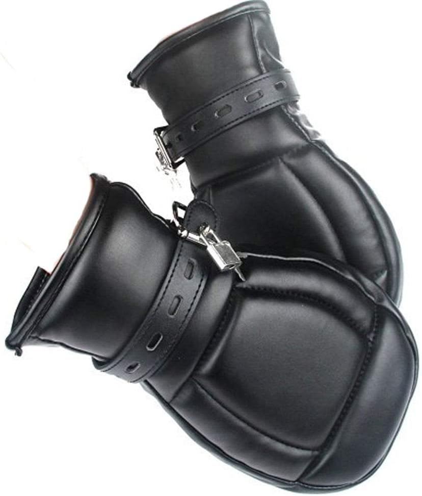 Locking Gloves Dog Paw Leather Hand Glove for Couple Role Play Slave Products