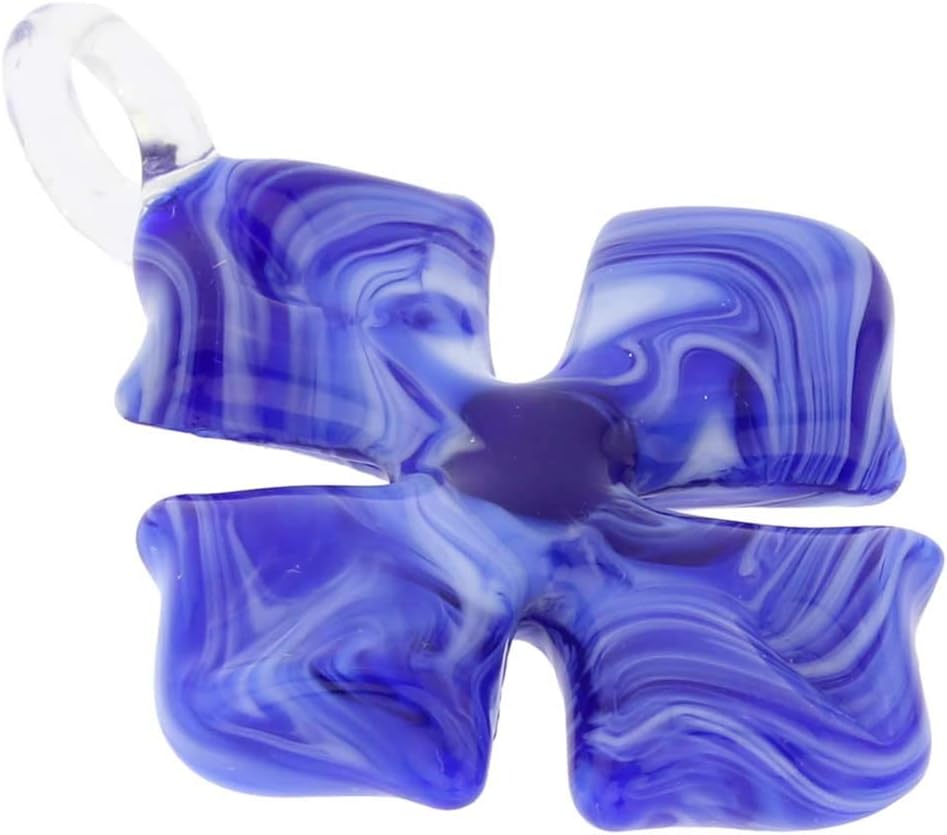 Glass Of Venice Murano Glass Venetian Marble Cross Pendant - Blue