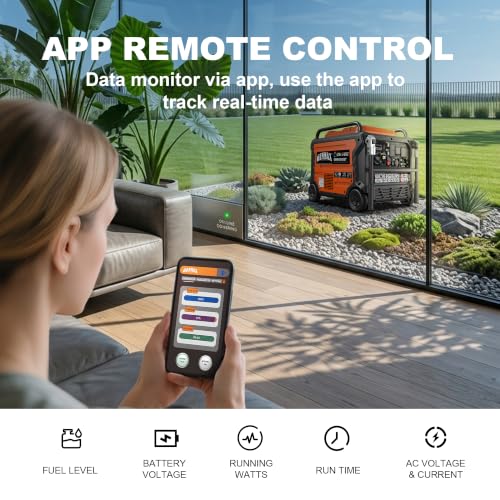 Image of GENMAX Portable Inverter Generator,9000W Super Lightweight Tri Fuel Portable Engine with Capability,Remote /Electric Start /Two wire start /Bluetooth,Ideal for Home backup power.EPA Compliant(GM9000iET)
