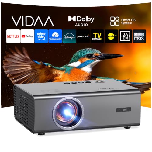 Image of 4K Projector with WiFi and Bluetooth, VIDAA Smart Projector 1200+ APPs /Live&Official AirPlay Kogata 2000 ANSI Auto Focus 6D Keystone Indoor /Outdoor Projector 60W Dolby Home Theater Portable