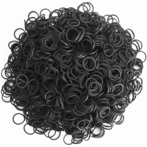1000 Pièces Petits Elastiques Noirs Pour Cheveux Avec boîte Élastique à cheveux Mini élastique,Élastiques à cheveux pour femmes, enfants,...