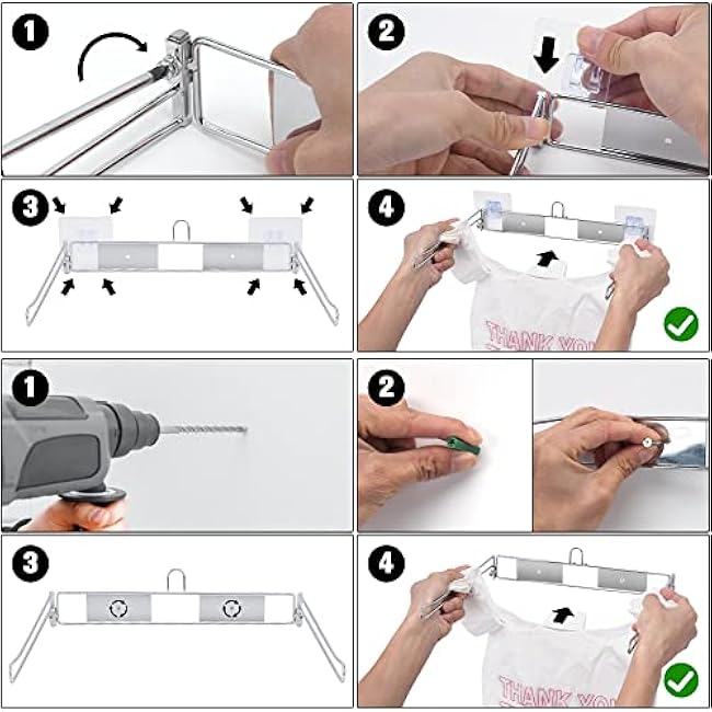 Bags Holder for Plastic Bag, Plastic Bags Holder, T Shirts Bag Rack for T Shirts Pouches, Hanging Pouches Holders