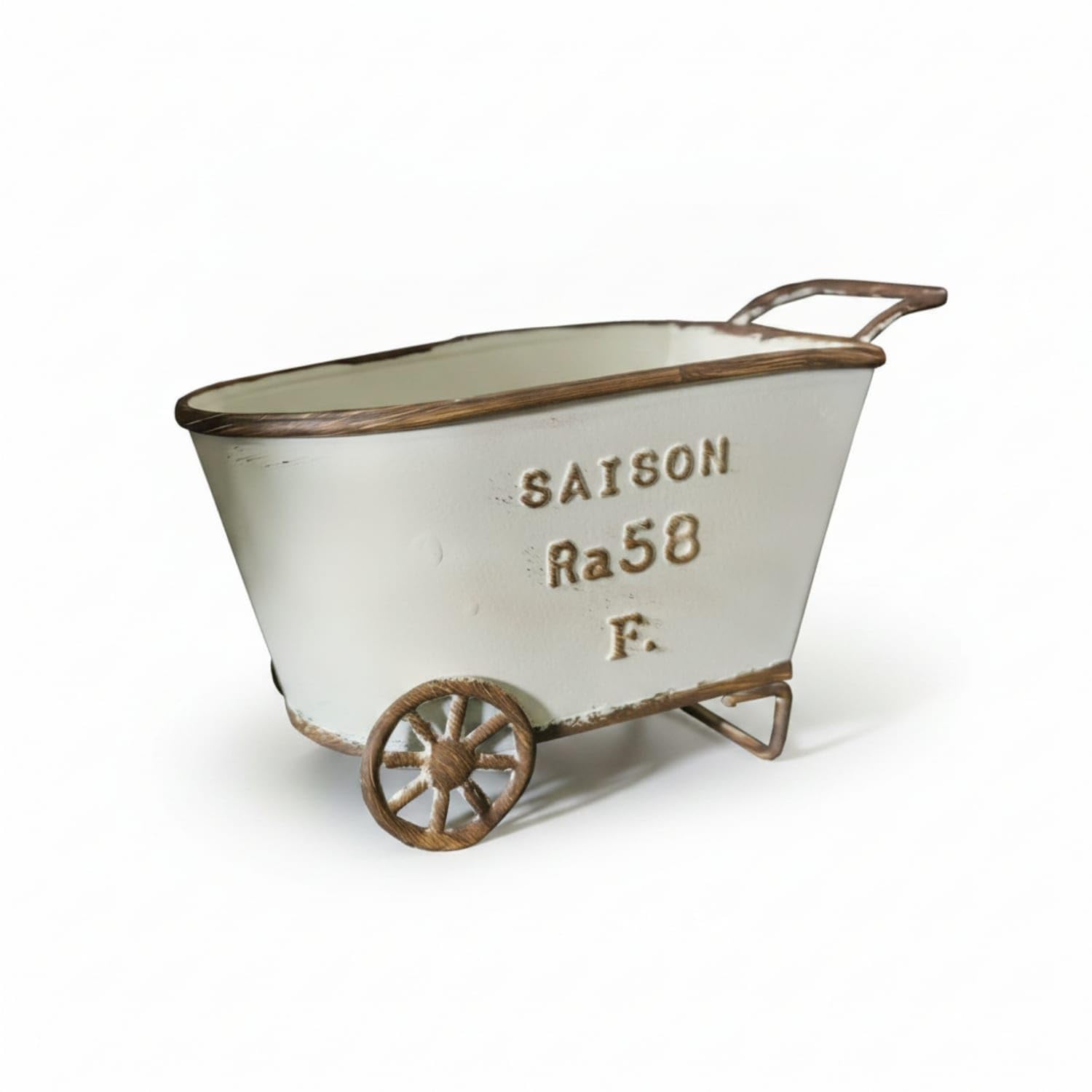 Distressed Tabletop Cart Planter Decorative Metal Cart Planter Rustic Plant Holder Weathered for Decorators, Gardeners, Patio, Balcony, Garden, Succulent Cart|Planters|Collectibles-image-18