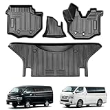 REJEEKARトヨタ ハイエース200系フロアーマットTRH KDH 2系 1/2/3/4/5/6型 防水・滑り止め3 D立体製造専用ハイエース マット自動車装飾用品2列4点セット含む (フロアーマット)