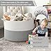 INDRESSME 115L Extra Large Blanket Basket, Soft Cotton Rope Storage Basket for Organizing, Home Decor, Toys, Laundry & Towels, Toy Storage Organizer for Living Room & Nursery, Light Grey