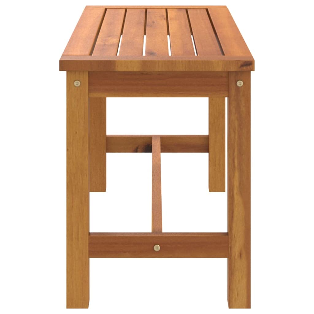 Ławka ogrodowa 80 x 35 x 45 cm, wykonana z litego drewna akacjowego, wytrzymała ławka do siedzenia na zewnątrz i na taras, trwałe meble drewniane do ogrodu i werandy