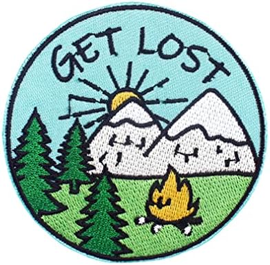 Get Lost in Nature Embroidered Sew on/ Iron-on Embroidered Patch Outdoors Nature Iron On Patches Mountain Tree Nature Appliques Patch Badges for Jeans Jackets Backpacks and Clothes