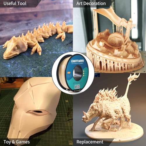 Image of PLA Filament 1.75 mm, GIANTARM 3D Printer Filament PLA Bone White 1 kg Spool