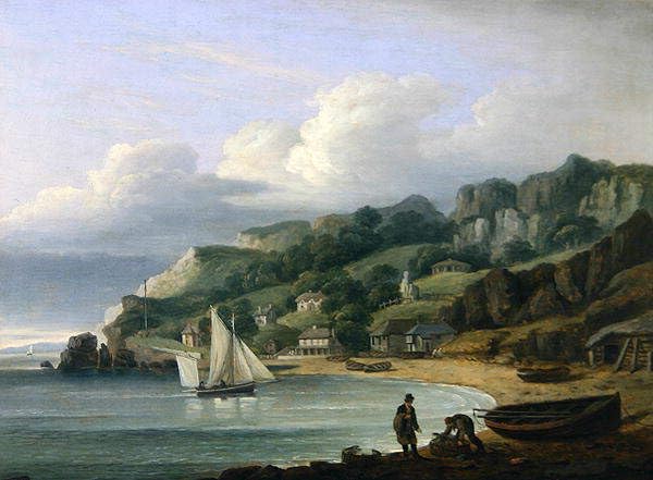 Toile murale abstraite Plage de Babbacombe par Luny peinture decoration salon 60x90cm