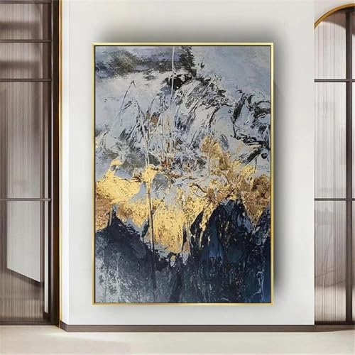 Impression encadrée sur toile décoration murale salon paysage abstrait nature 41x51cm
