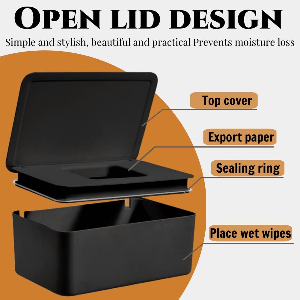 Caja para Toallitas Húmedas,2pcs Caja Toallitas Húmedas con Tapa,Dispensador Toallitas Humedas,Caja De Servilletas,Dispensador de Toallitas de Pañal Caja,Caja de Pañuelos,Caja de Servilletas con Tapa