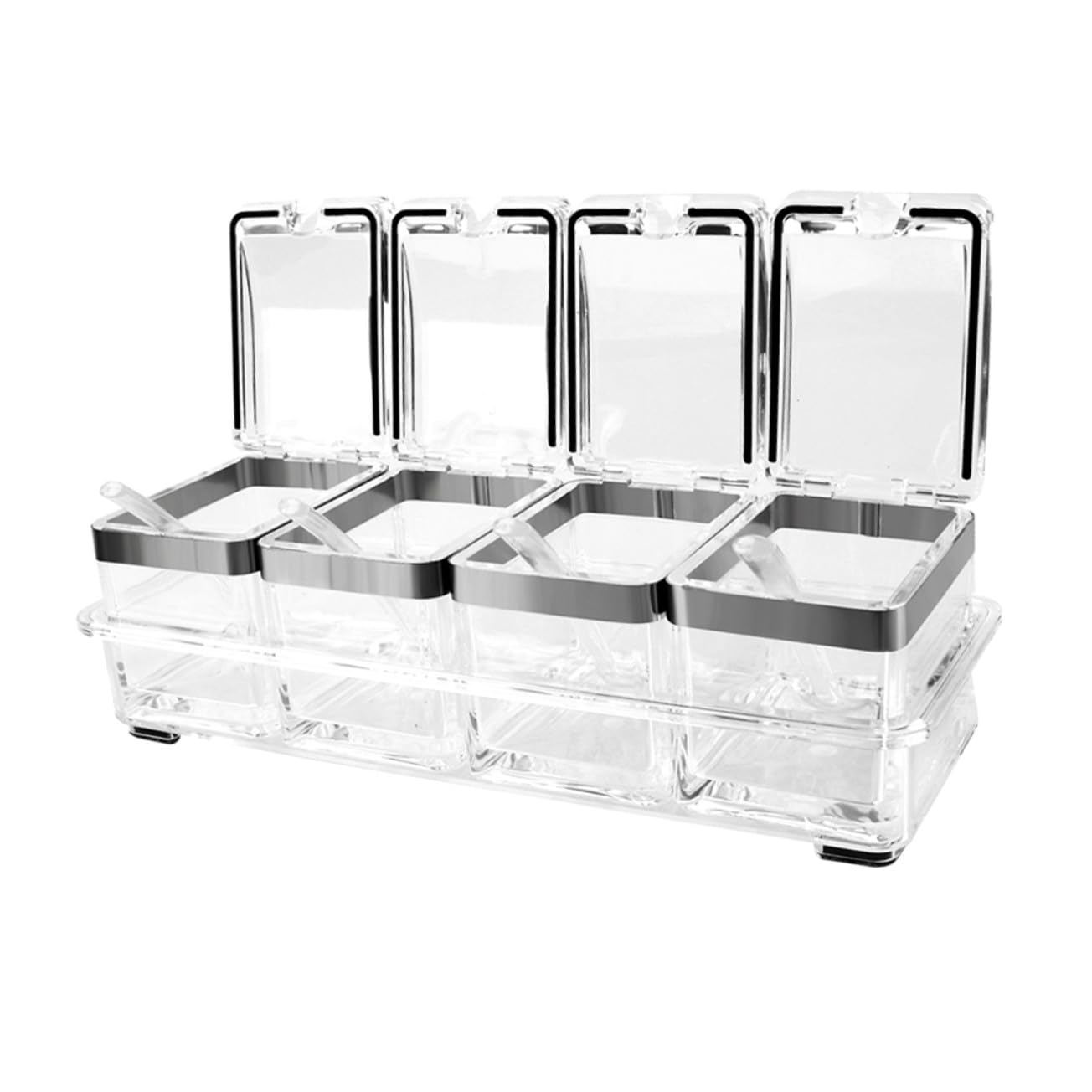 Acryl Gewürzbox Mit Deckeln Transparente Gewürzgläser Vorratsdosen Für Salz Pfeffer Zucker Praktische Küchenaufbewahrung Für Verschiedene Gewürze