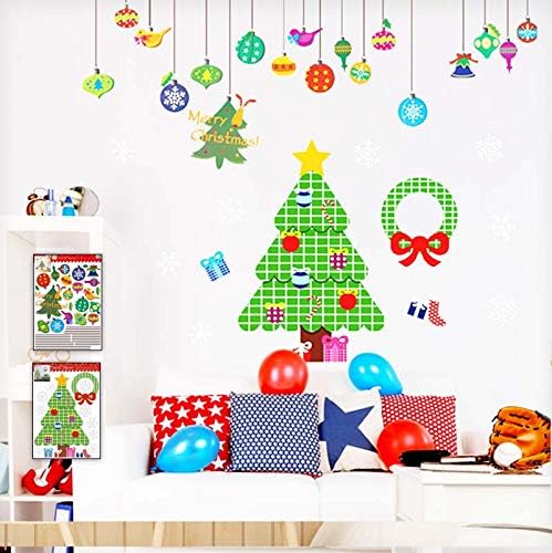Amazon ウォールステッカー クリスマス 2枚セット クリスマスツリー おしゃれ かわいい 飾り付け 飾り 雪の結晶 オーナメント ガーランド 天井飾り 店内装飾 ウォールステッカー オンライン通販