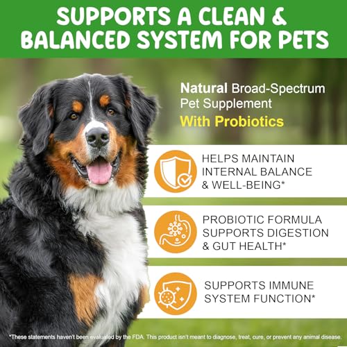 Bibonse Wurm-kur Hund Tropfen, Natürliche Wurm-kur für Hunde mit Probitika, Fördert Die Darmgesundheit, Immunitätsschub, Anti-para-siten, Geeignet für alle Hunde 60ml