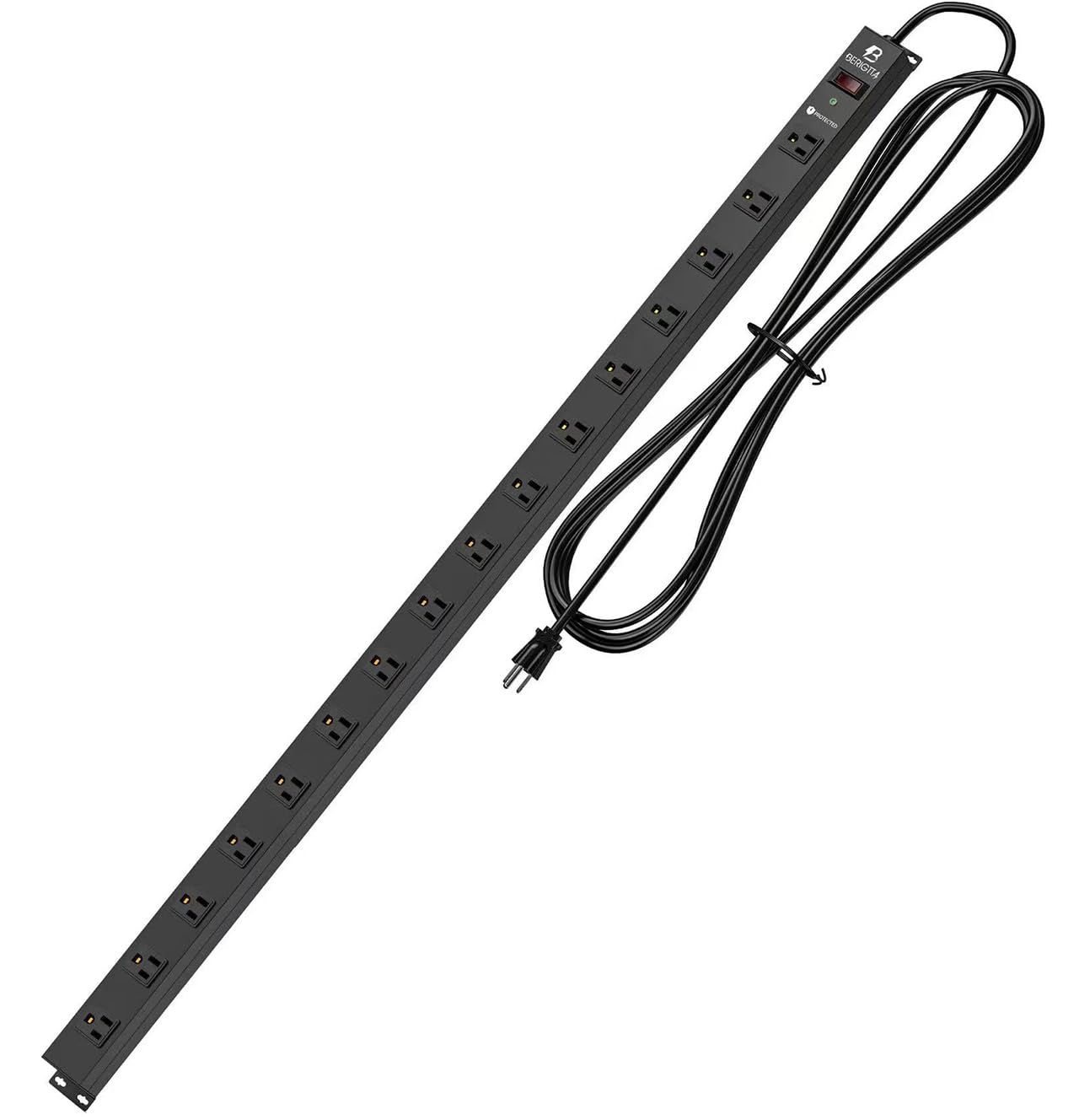 Berigtta 16 Outlet Surge Protector Metal Power Strip with 1800J