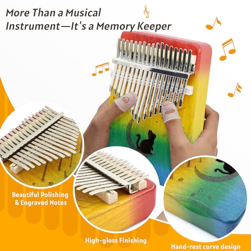 Image of 17 Key Kalimba Thumb Piano, Mbira Instrument,Musical Gift for Kids & Adults