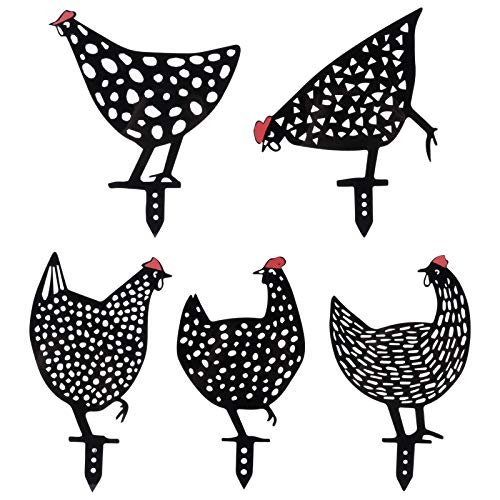 Formas acrílicas de pollo AMONIDA: siluetas decorativas negras resistentes para intemperie 7