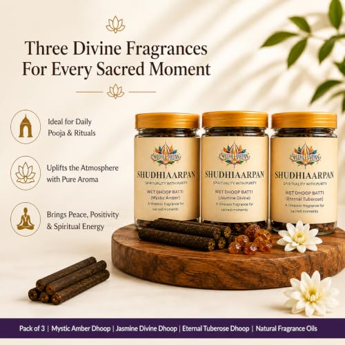 Image of Tuberose, Mystic Amber, Jasmine, Wet Dhoop Batti Pack of 3