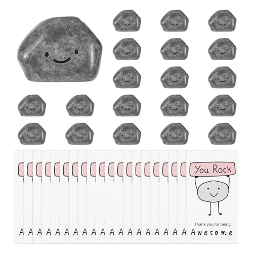 Sploziia 30 Sets Employee Appreciation Gifts Bulk Inspirational Resin Stones with Cards Pocket Hug...