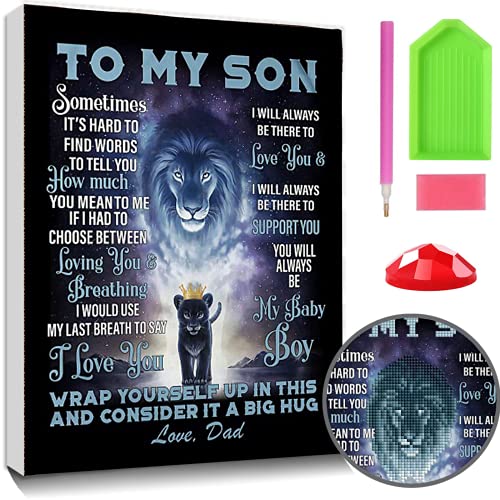 iDIY Kit de peinture diamant 5D à faire soi-même pour adultes, broderie au point de croix, loisirs créatifs pour la décoration de la maison pour mon fils 30 x 40 cm Cover