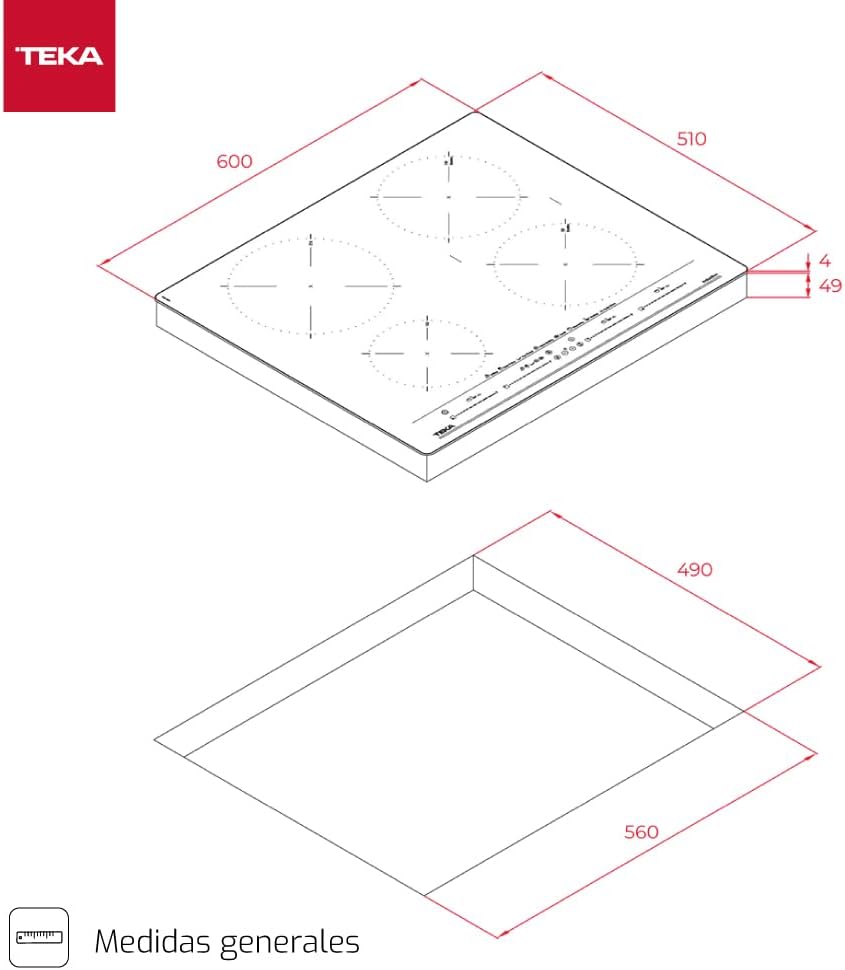 Teka MasterSense Induction Hob Dimensions