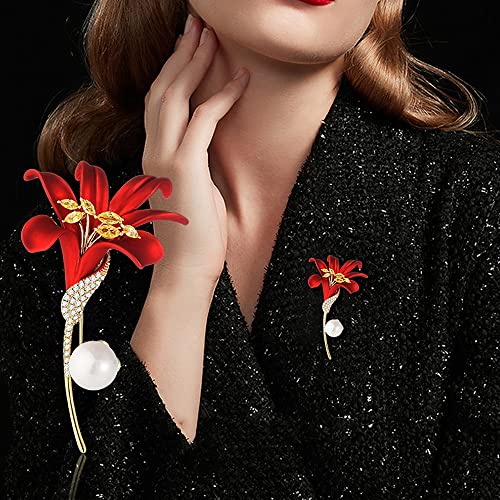 Broche fleur de lys rouge : le cadeau de Noël idéal pour elle