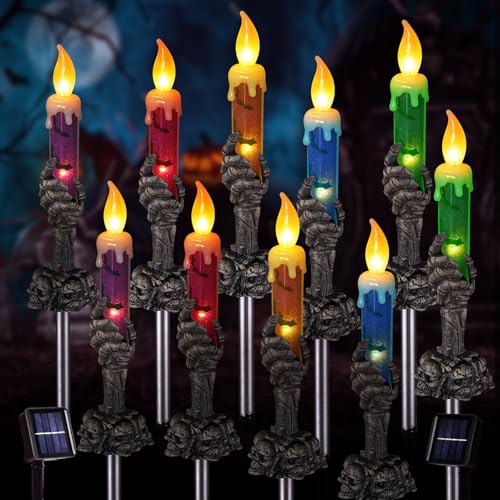 ILLUMINEW Halloween Decorations Outdoor, Solar Pathway Lights, 10 Pack - image 1