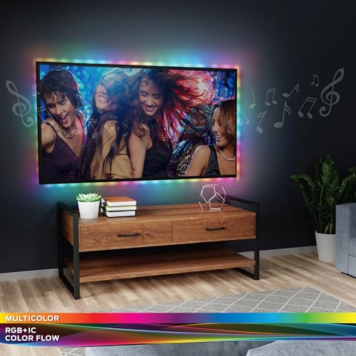 Image of Monster 16.4ft Smart Music Sync and Multi-Color Color Flow LED Light Strip with Fun Modes, Indoor Use, Xtreme Easy Use