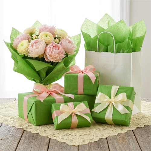 Image of Bobobag 100 Sheets Lime Green Tissue Paper, 20 inch x 14 inch Tissue Paper for Gift Bags, Bulk Gift Wrapping Tissue for DIY Crafts, Birthday, Christmas and Holiday Decor