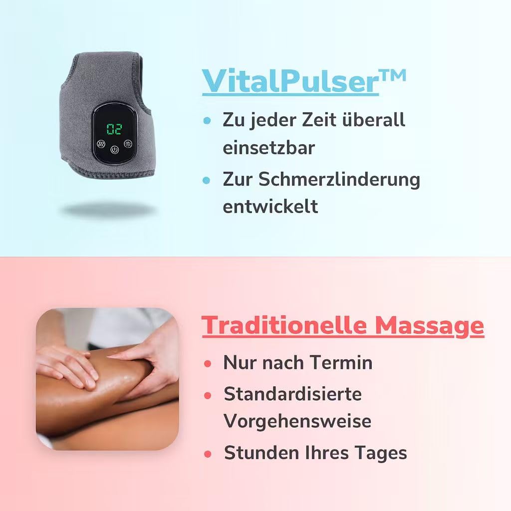 neurocur VitalPulser 3-in-1 Massager Fußmassager Elektrisch – 3 Massage-Modi & 5 Wärmestufen, Tragbar, Kabellos, Perfekt für Zuhause & Unterwegs